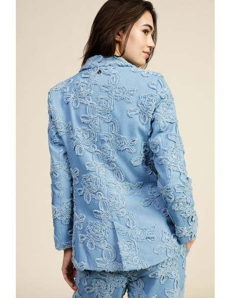 Denim Jacket Con Ricami Floreali E Tasche Frontali Dixie - Vestiti ...