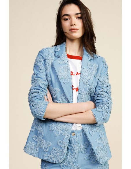 Denim Jacket Con Ricami Floreali E Tasche Frontali Dixie - Vestiti ...