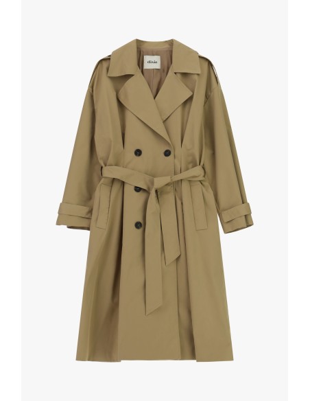 Trench de Duplo Peito com Cinto e Revers Amplos Dixie