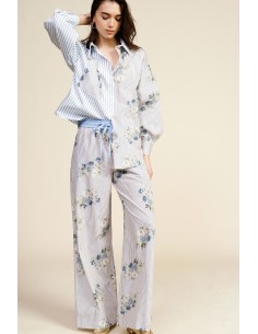 Pantaloni Palazzo A Righe Con Motivo Floreale Dixie - Vestiti Firma...