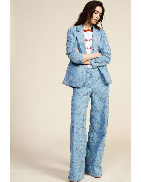 Pantaloni Palazzo Ricamo In Rilievo E Gamba Ampia Dixie - Vestiti F...