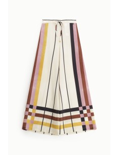 Calças Palazzo com Motivos às Riscas Dixie 2
