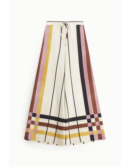 Calças Palazzo con motivos às riscas Dixie