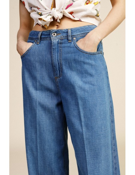 Jeans de perna larga com franjas Dixie