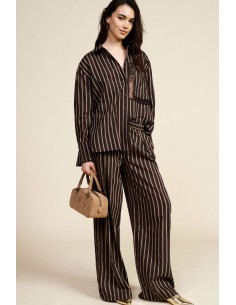 Pantaloni Palazzo A Righe Con Cintura Annodata Dixie - Vestiti Firm...