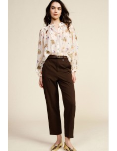 Pantaloni Cropped Vita Alta Con Piega Frontale Dixie - Vestiti Firm...