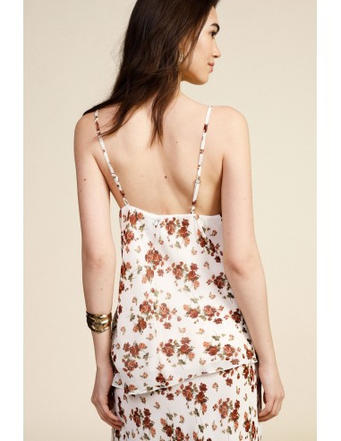 Top com Alças Finas e Detalhes em Renda Floral Dixie