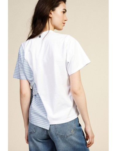 T-shirt de manga curta assimétrica com laços Dixie