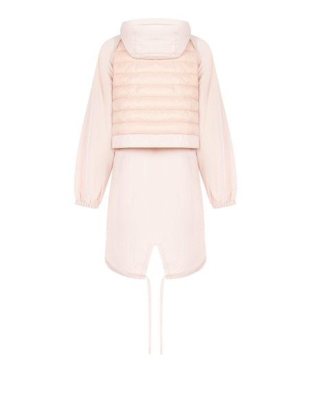 Casaco Parka Longo em Nylon com Capuz e Detalhes Acolchoados Rinascimento