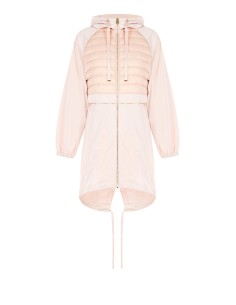 Casaco parka longo em nylon com capuz e detalhes acolchoados Rinascimento