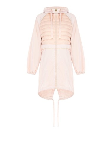 Casaco parka longo em nylon com capuz e detalhes acolchoados Rinascimento