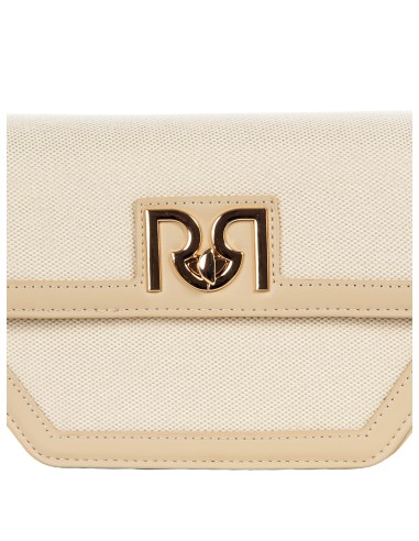 Bolsa de ombro em lona com acabamentos em pele sintética e alça ajustável e removível Rinascimento