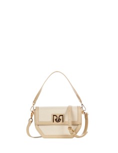 Mala de Ombro em Lona com Acabamentos em Pele Sintética e Alça Ajustável e Removível Rinascimento