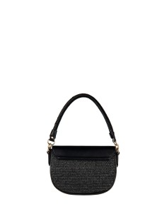 Mala de Ombro em Pele Sintética com Entrelaçado Efeito Palha e Alça Ajustável e Removível Rinascimento 2