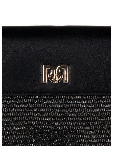 Bolsa de ombro em pele sintética com trançado efeito palha e alça ajustável e removível Rinascimento