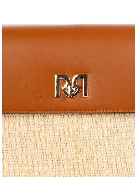 Mala De Ombro Em Pele Sintética Com Entrelaçado Efeito Palha E Alça Regulável Removível Rinascimento