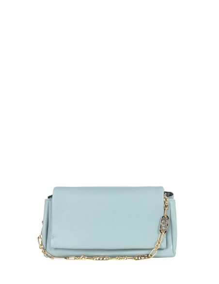 Bolsa a Ombro em Pele Sintética com Alça em Corrente, Logótipo e Alça de Ombro Regulável e Removível Rinascimento