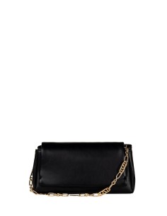 Mala de ombro em pele sintética com pega em corrente, logótipo e alça ajustável e removível Rinascimento