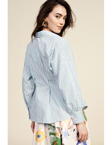 Camisa Às Riscas Com Mangas Compridas E Abotoamento Frontal Dixie