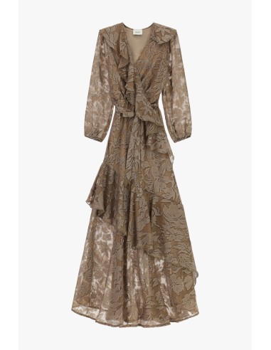 Vestido Longo com Folhos e Estampa Floral Dixie