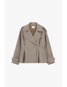 Blazer curto cruzado às riscas com botões Dixie 2