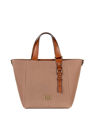Maxi Shopper In Tela Con Rifiniture In Similpelle E Tracolla Regola...