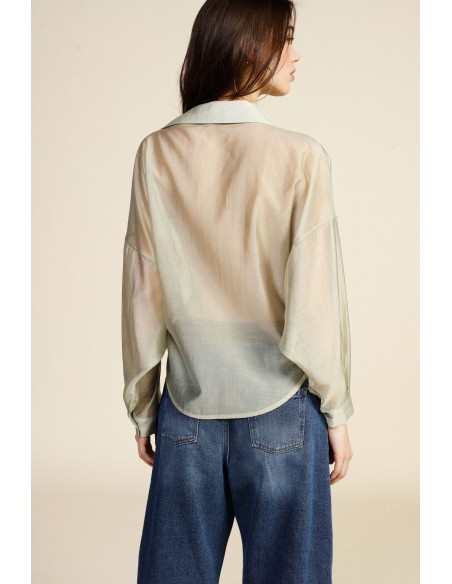 Camicia Semitrasparente Con Pizzo E Collo Classico Dixie - Vestiti ...