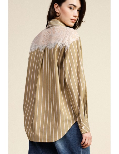 Camicia A Righe Con Taschino E Spalle In Pizzo Dixie - Vestiti Firm...