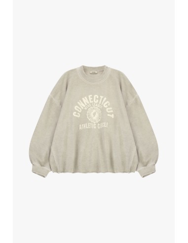Sweatshirt ampla com gola redonda e estampa frontal College Dixie