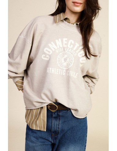 Sweatshirt largo com gola redonda e estampa frontal College Dixie