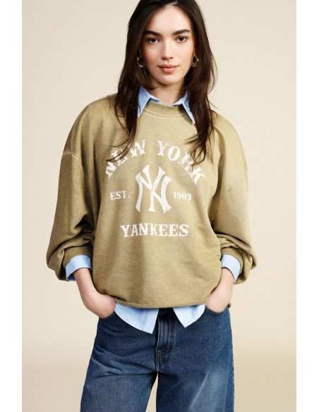 Camisola oversize com decote redondo e estampado frontal Vintage Dixie