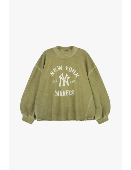 Sweatshirt ampla, gola redonda, estampado frontal vintage Dixie