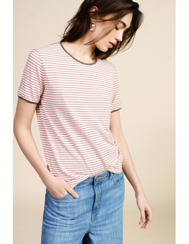 T-Shirt A Righe Con Orlo Arrotondato Dixie - Vestiti Firmati Life S...