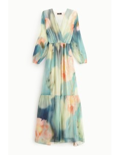 Vestido Longo Estampa Floral Decote em V Dixie 2