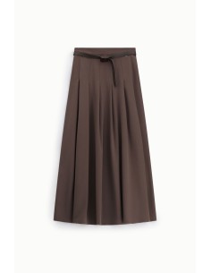 Saia midi plissada com cinto fino Dixie 2