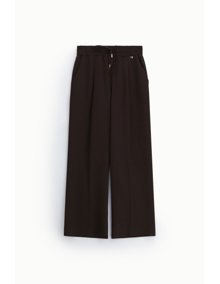 Calças Palazzo Cintura Elástica com Pinças Dixie