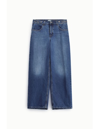 Calças de ganga de perna larga com cintura alta e bolsos Dixie