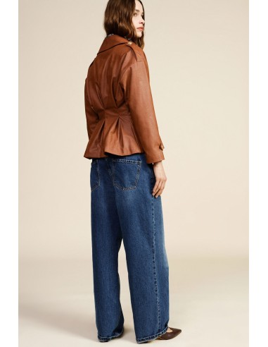 Jeans de Perna Larga com Cintura Alta e Bolsos Dixie