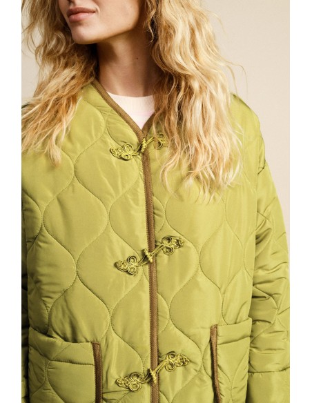 Casaco Acolchoado Com Bolsos E Fecho de Alamares Dixie