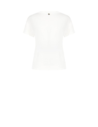 T-shirt regular em algodão com estampado de menina e strass Rinascimento