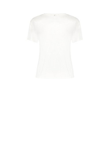 T-shirt regular em algodão com strass no decote redondo Rinascimento