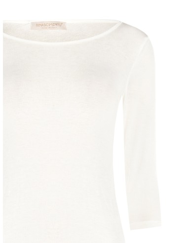 T-shirt justa em viscose ultraleve com mangas 3/4 Rinascimento