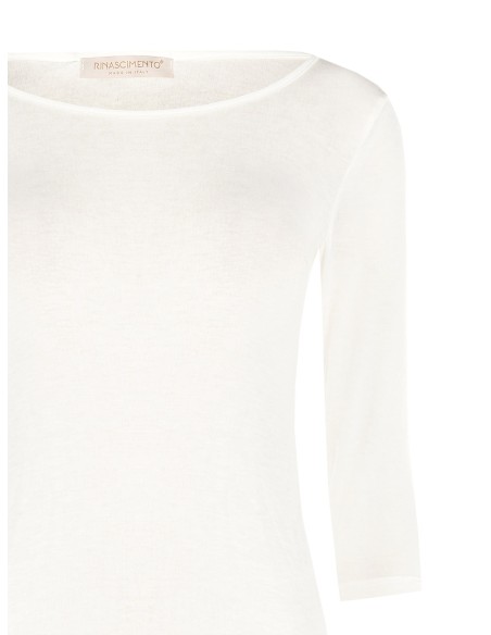 T-shirt justa em viscose ultraleve com mangas 3/4 Rinascimento