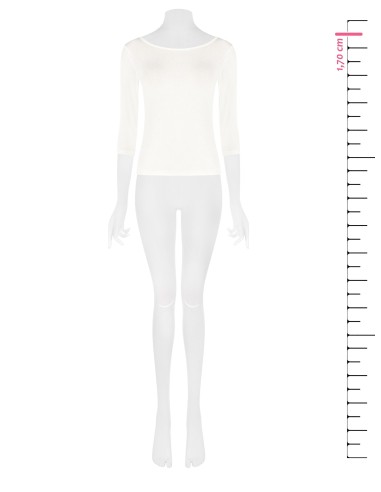 T-shirt justa em viscose ultraleve com mangas 3/4 Rinascimento