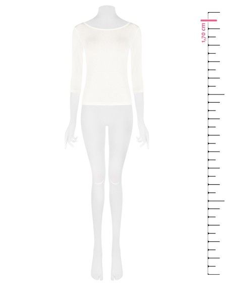 T-shirt justa em viscose ultraleve com mangas 3/4 Rinascimento