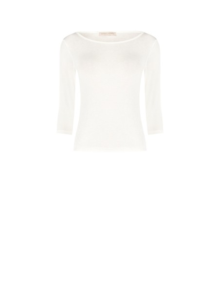 T-shirt justa em viscose ultraleve com mangas 3/4 Rinascimento