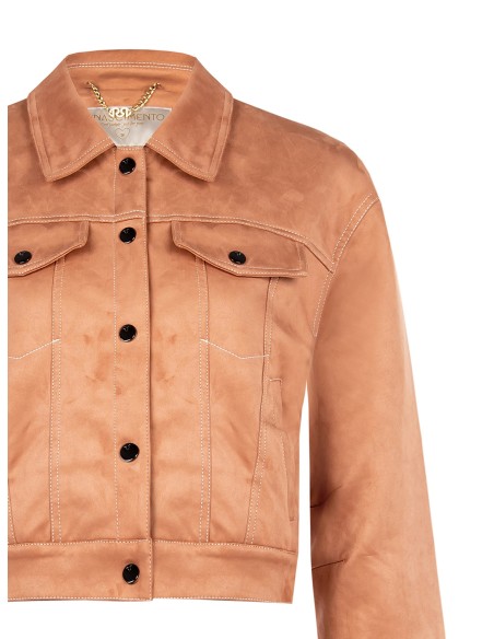 Blusão Em Pele Sintética Com Efeito Camurça Rinascimento