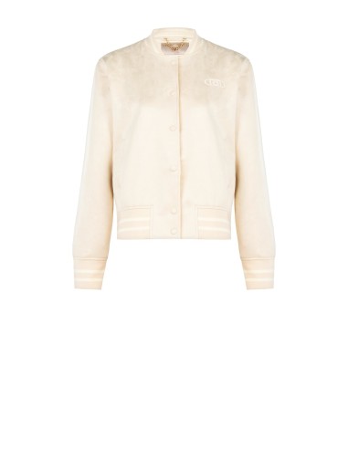 Casaco bomber em pele sintética camurçada Rinascimento