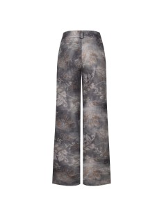 Jeans palazzo desbotados e com estampa floral Rinascimento 2