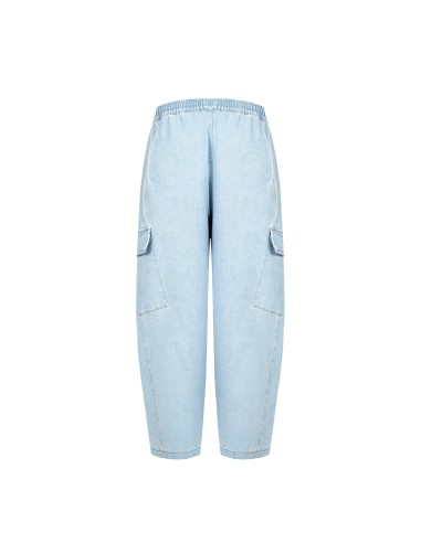 Jeans Balloon Cargo com lavagem clara Rinascimento